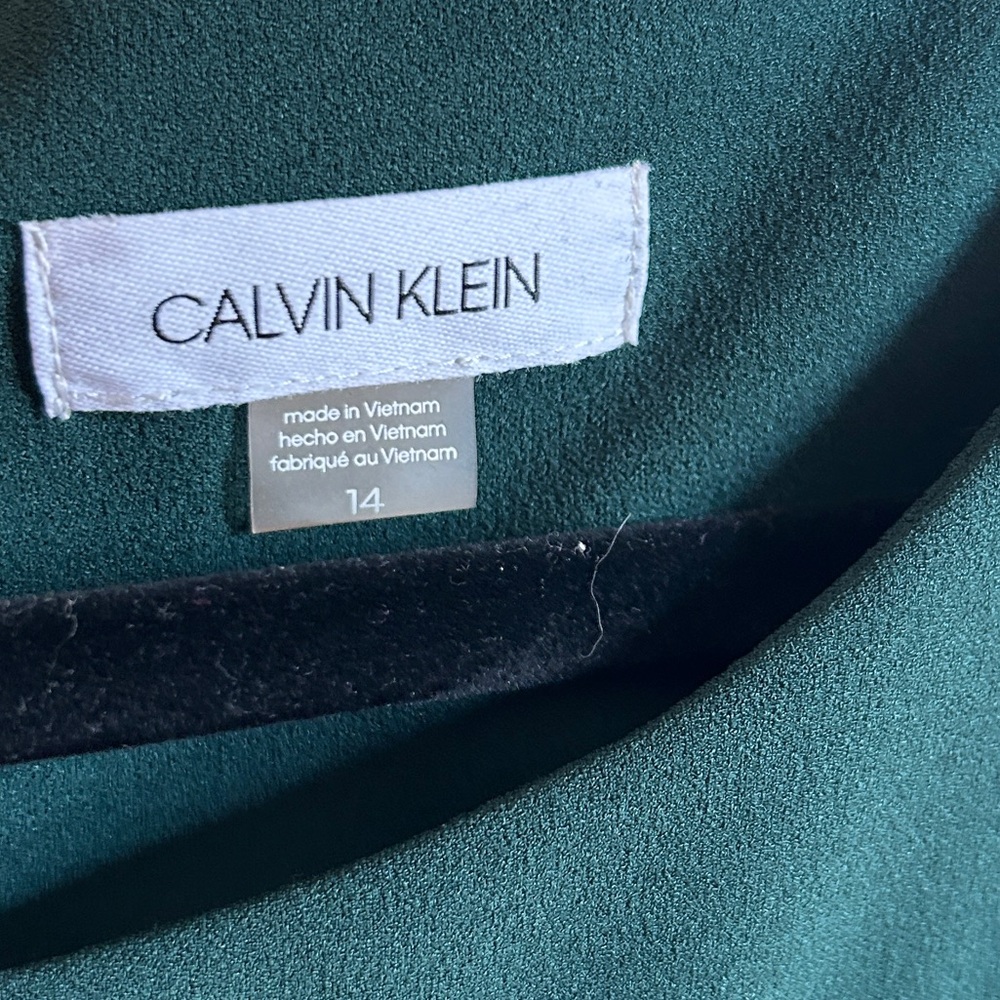 Green Calvin Klein Sunburst Dress - Plus Business Formal - Picture 5 of 7